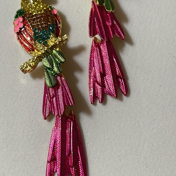 Parrot Bird Drop Earrings - Picture 6 of 13